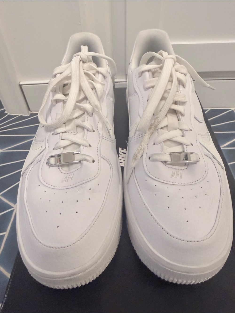 Nike White/Summit White W AF1 PLT.AF.ORM Shoe Box Label (Size 10)